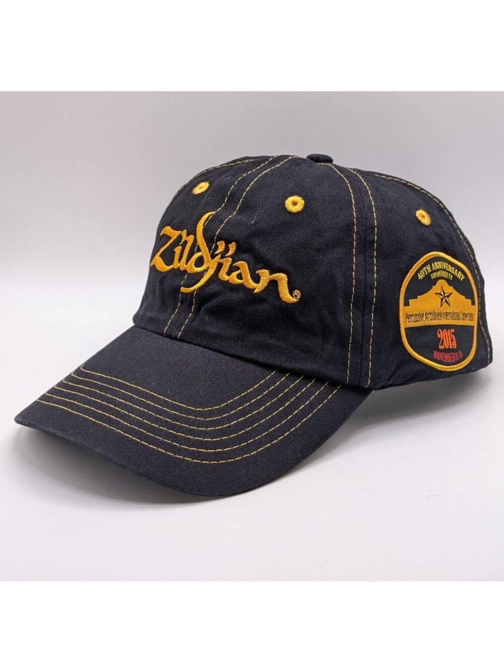 Zildjian Hat Cap Strap Back 2015 Percussive Arts Society Convention Black Yellow
